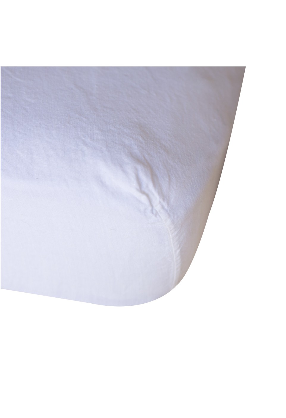 WASHED LINEN FITTED SHEET  SNOW