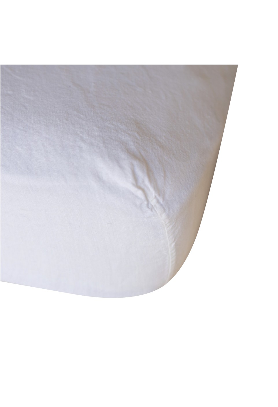 WASHED LINEN FITTED SHEET  MILK