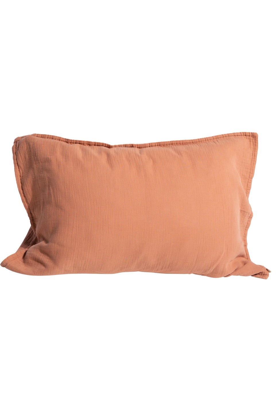 Eurosham & pillowcase cotton gauze terracotta - red - bedroom