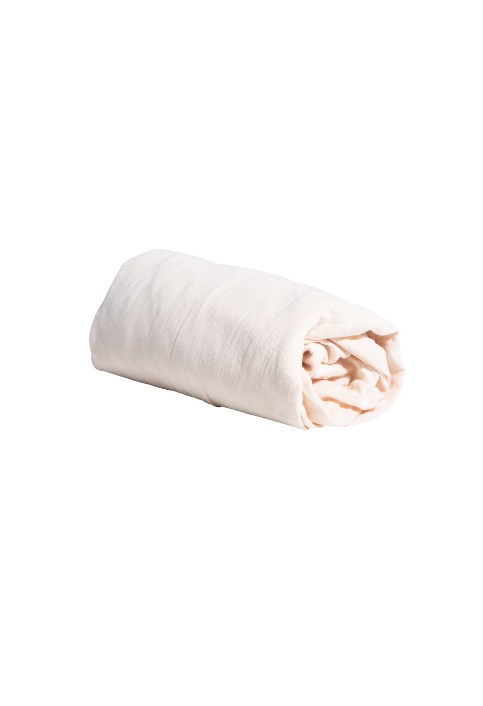 COTTON GAUZE FITTED SHEET  NUDE