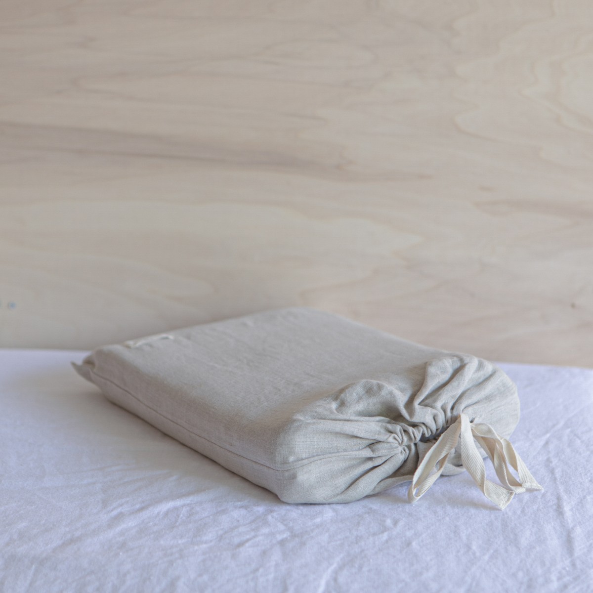 Housse de couette en lin lavé uni pour lit bébé 100 x 140 cm