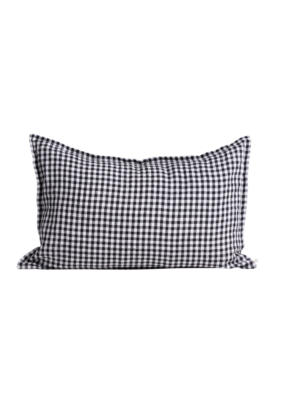 Check eurosham & pillowcase - washed linen - vichy black - bed linen