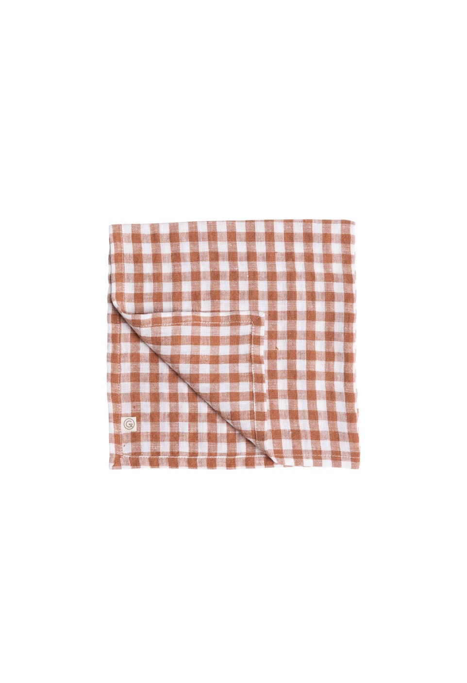 Check napkin - vichy brique - washed linen - table linen