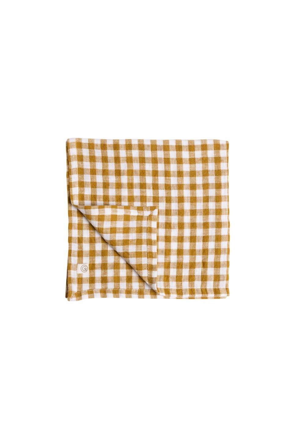 Check napkin - vichy curry - washed linen - table linen