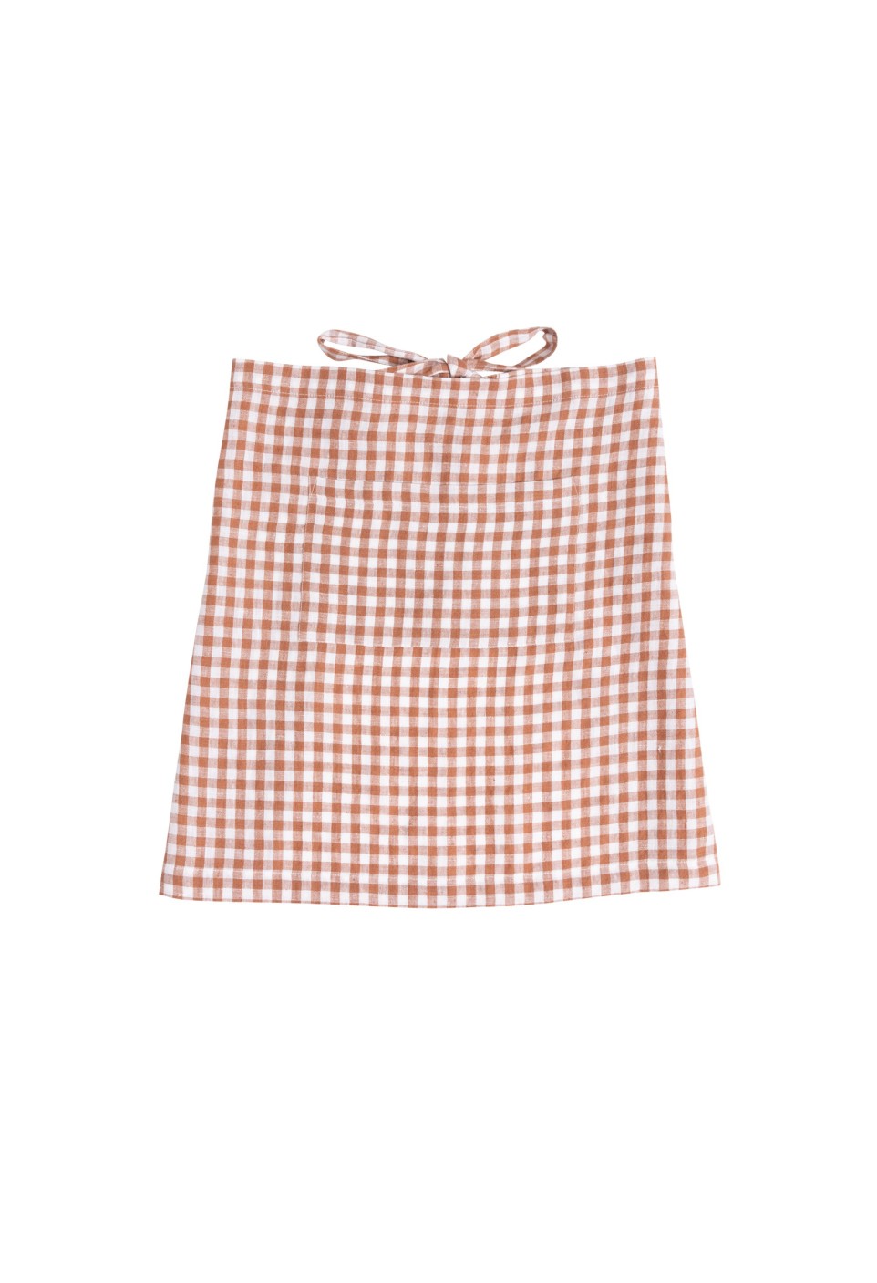 Apron check - vichy brique - washed linen - table linen