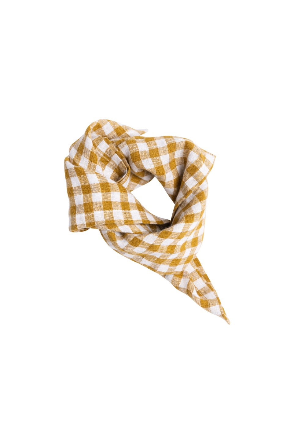 FOULARD  EN LIN VICHY CURRY_MARKETPLACE