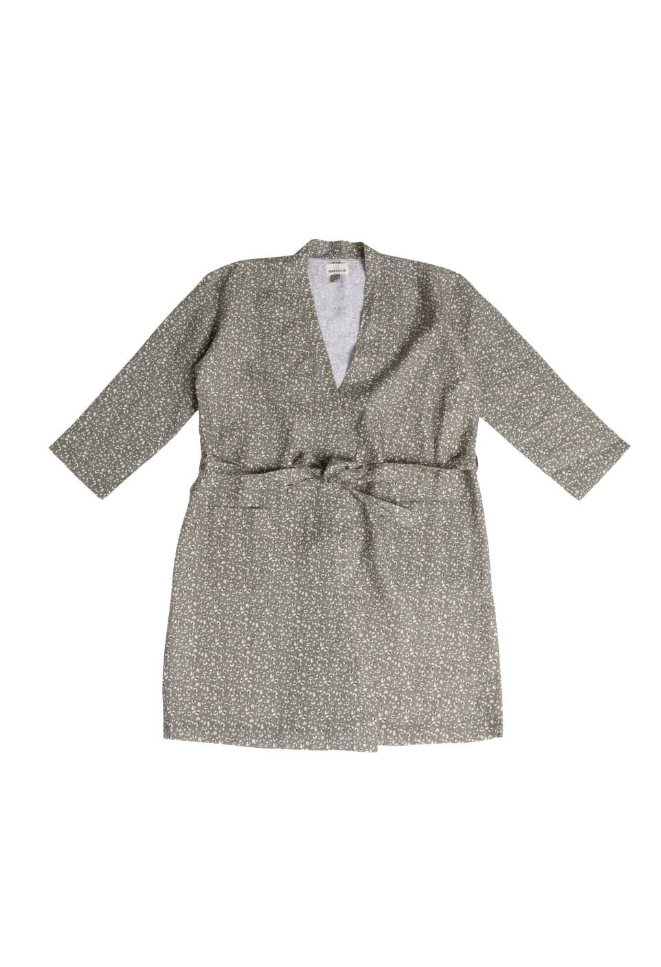 Washed linen kimono léopard auburn - homewear - pyjamas - bathrobe