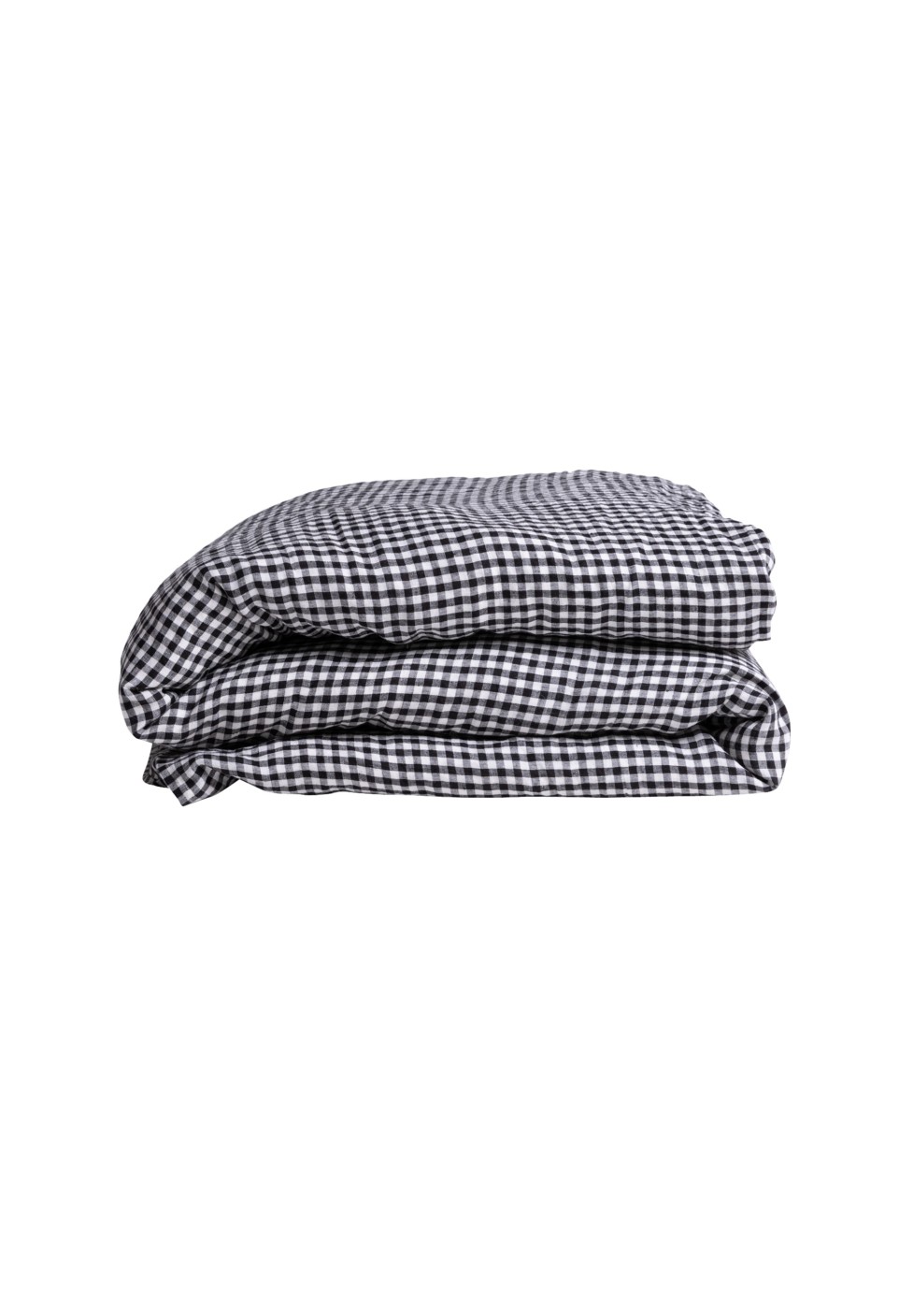 Check duvet cover - washed linen - vichy black - kids bed linen