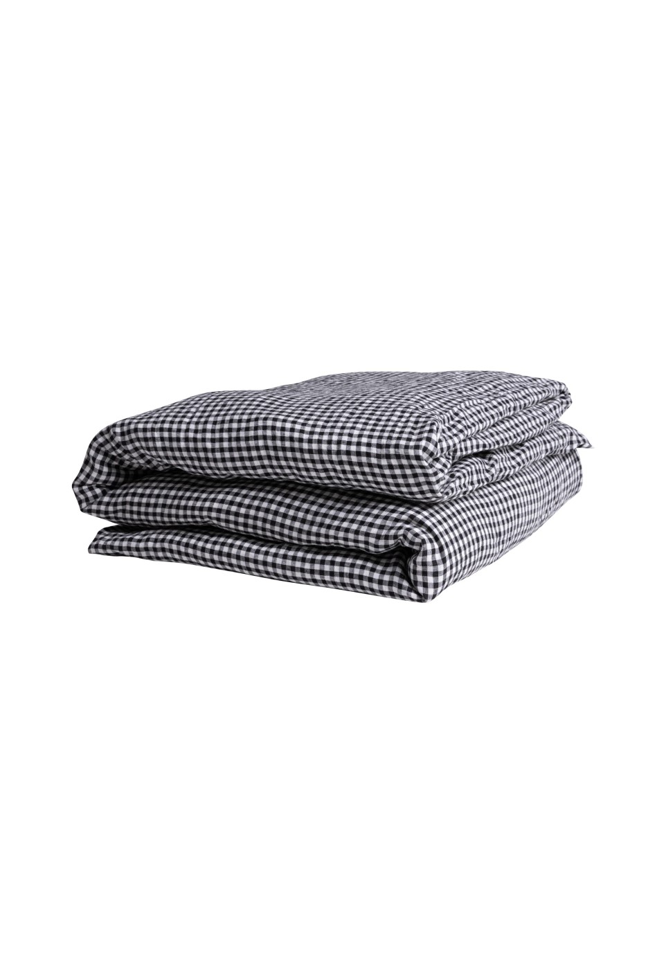 Check duvet cover - washed linen - vichy black - kids bed linen