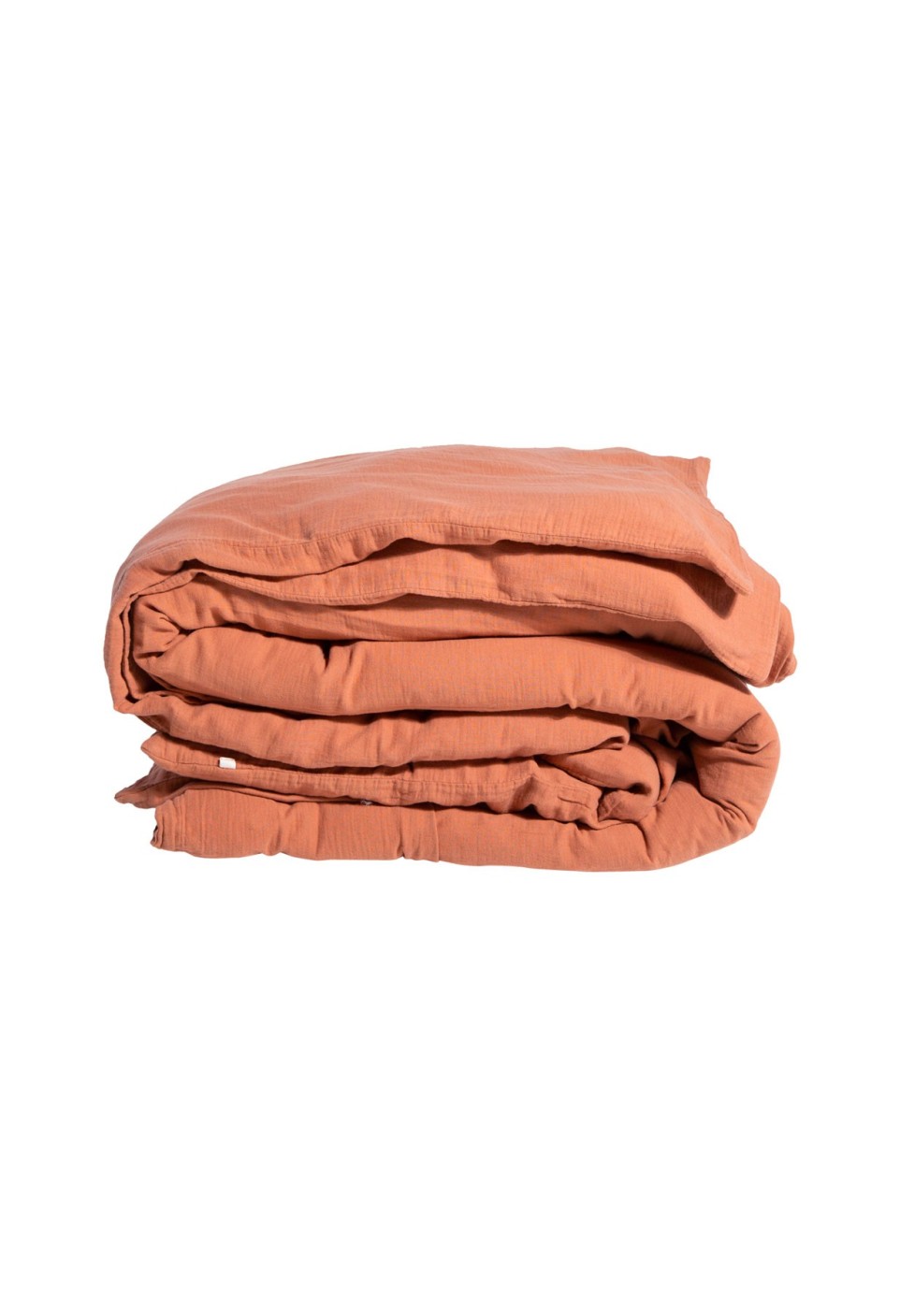 Cotton gauze duvet cover - terracota - red- bedroom