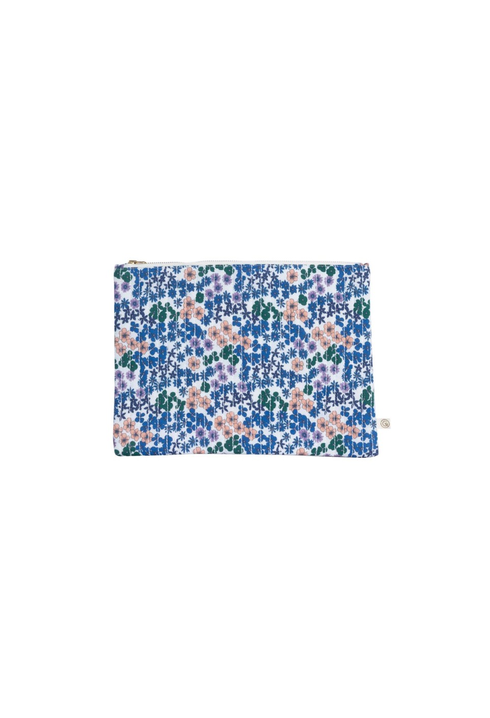 Cotton Ipad pouch Flower Azur