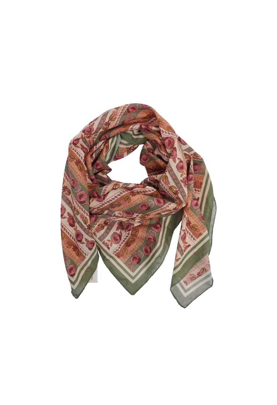 FOULARD  FLORES OLIVE_MARKETPLACE