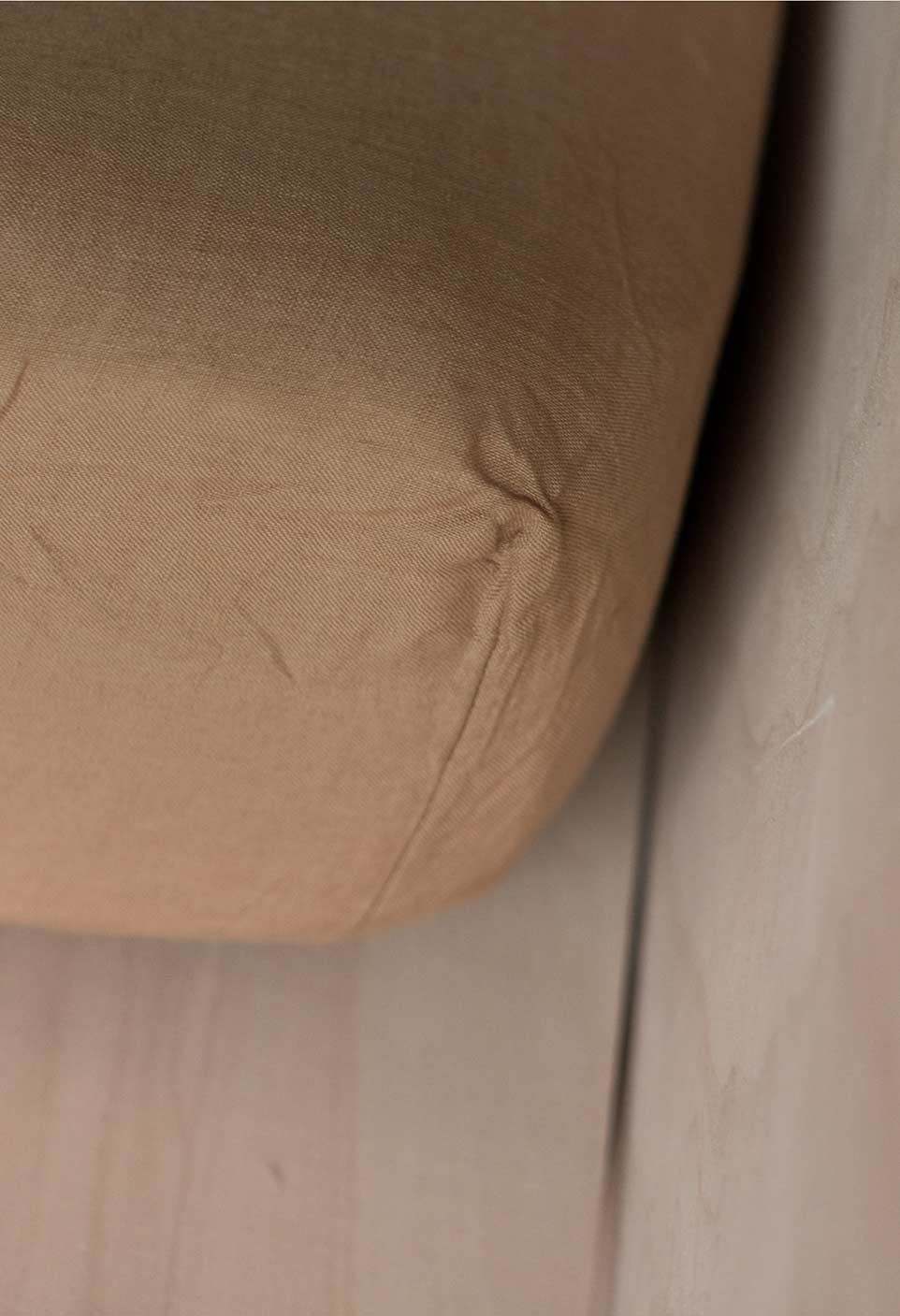 WASHED LINEN FITTED SHEET  TABAC